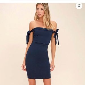 Lulu’s Navy Off the Shoulder Dress
